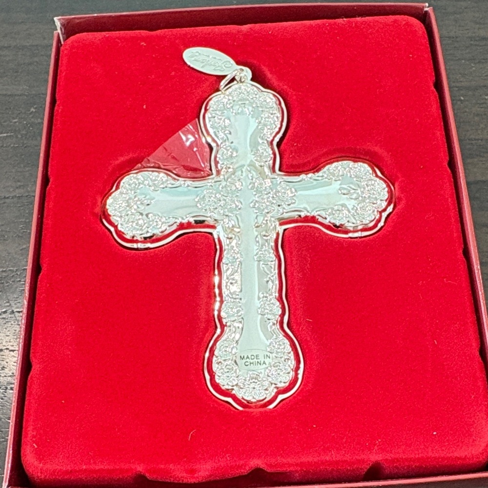 Silver Plate  Cross Ornament
